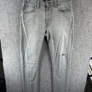 Nudie Jeans Men Denim Jeans Lean Dean Gray Stretch Cotton Slim ACTL 29X35